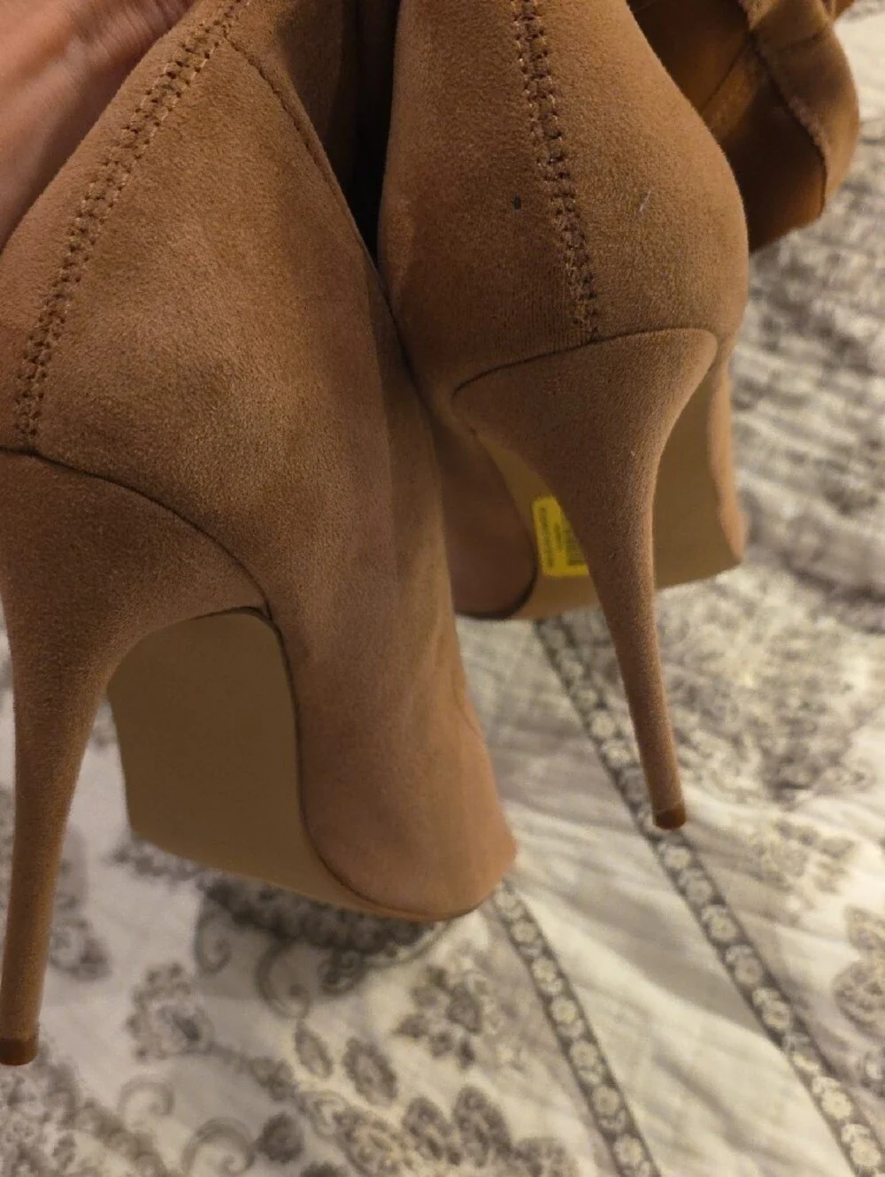 Steve Madden Taupe Over-the-Knee Peep-Toe Stiletto Boots